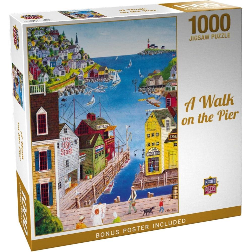 imageMasterPieces 300 Piece EZ Grip Jigsaw Puzzle A Walk on the Pier 18x241000 Piece