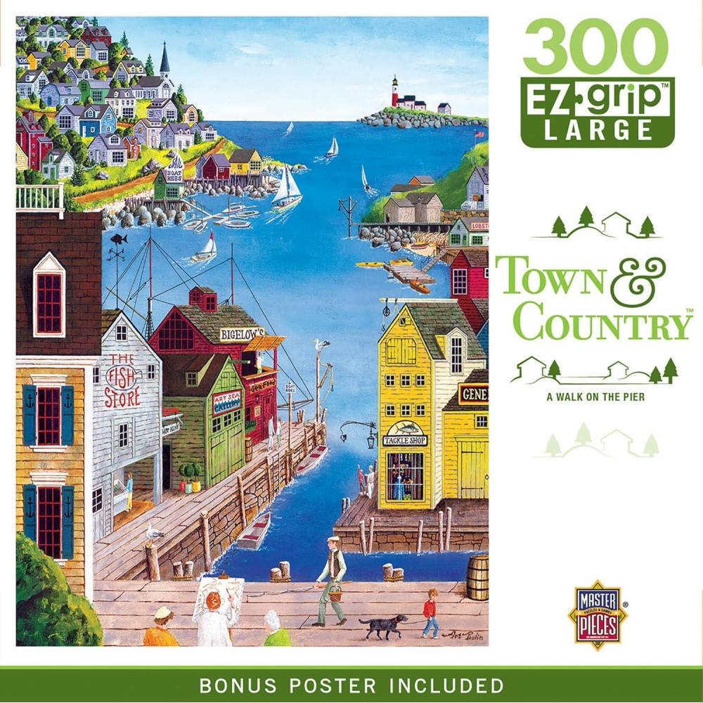 imageMasterPieces 300 Piece EZ Grip Jigsaw Puzzle  A Walk on the Pier  18x24300 Piece