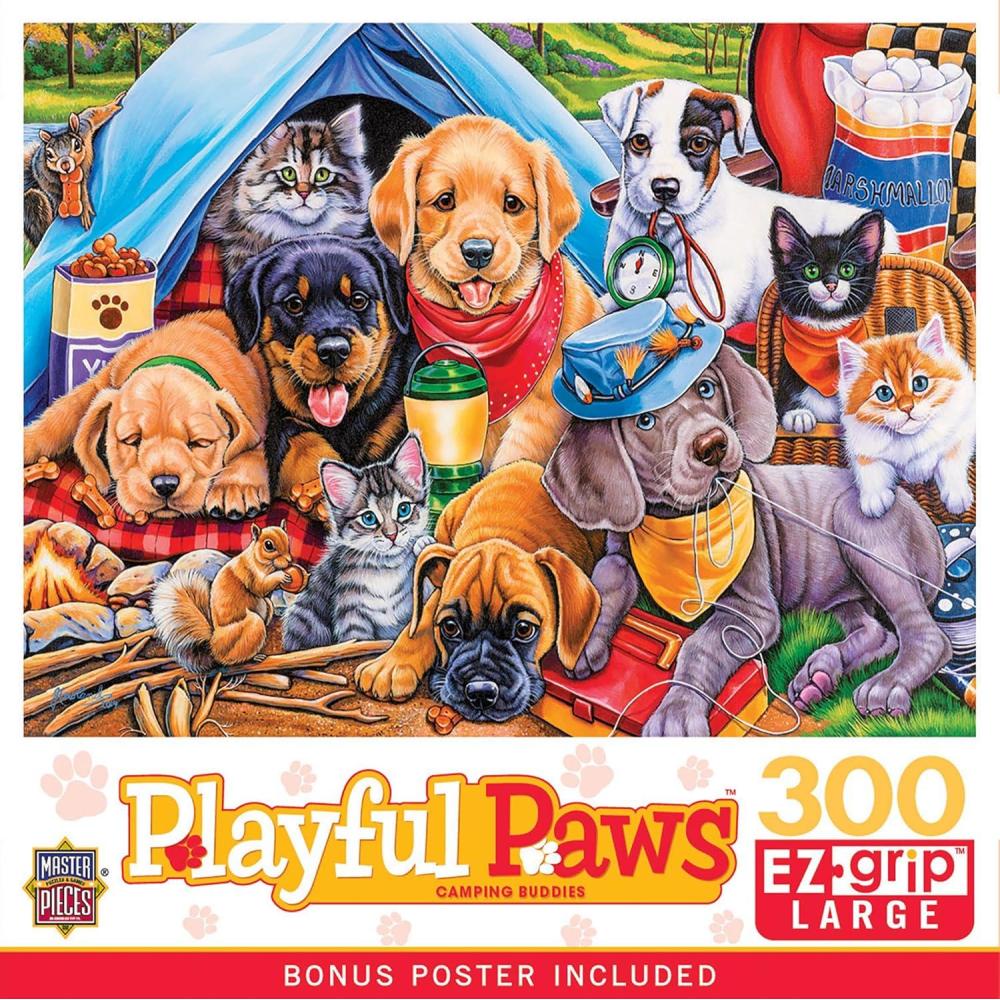 imageMasterPieces 300 Piece EZ Grip Jigsaw Puzzle Camping Buddies 18x24300 Piece