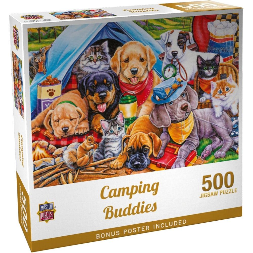 imageMasterPieces 300 Piece EZ Grip Jigsaw Puzzle  Camping Buddies  18x24500 Piece