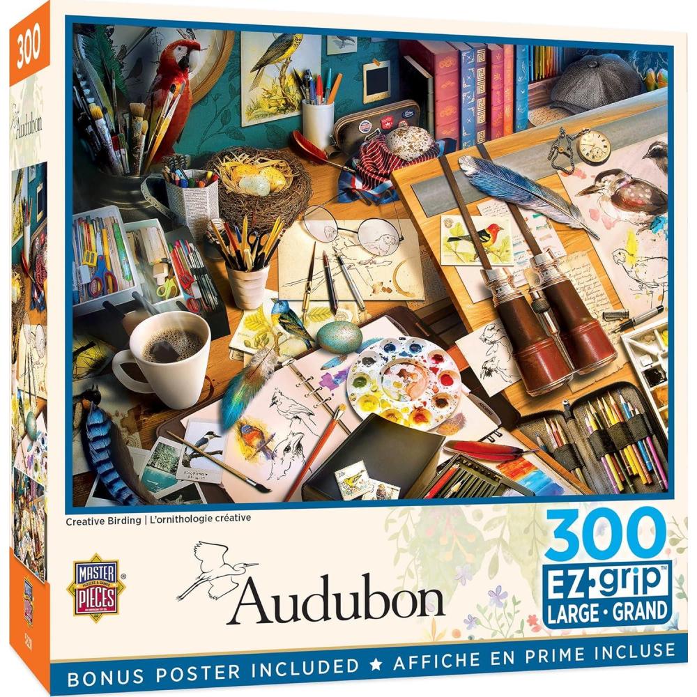 imageMasterPieces 300 Piece EZ Grip Jigsaw Puzzle  Feathered Reflections  18x24Creative Birding