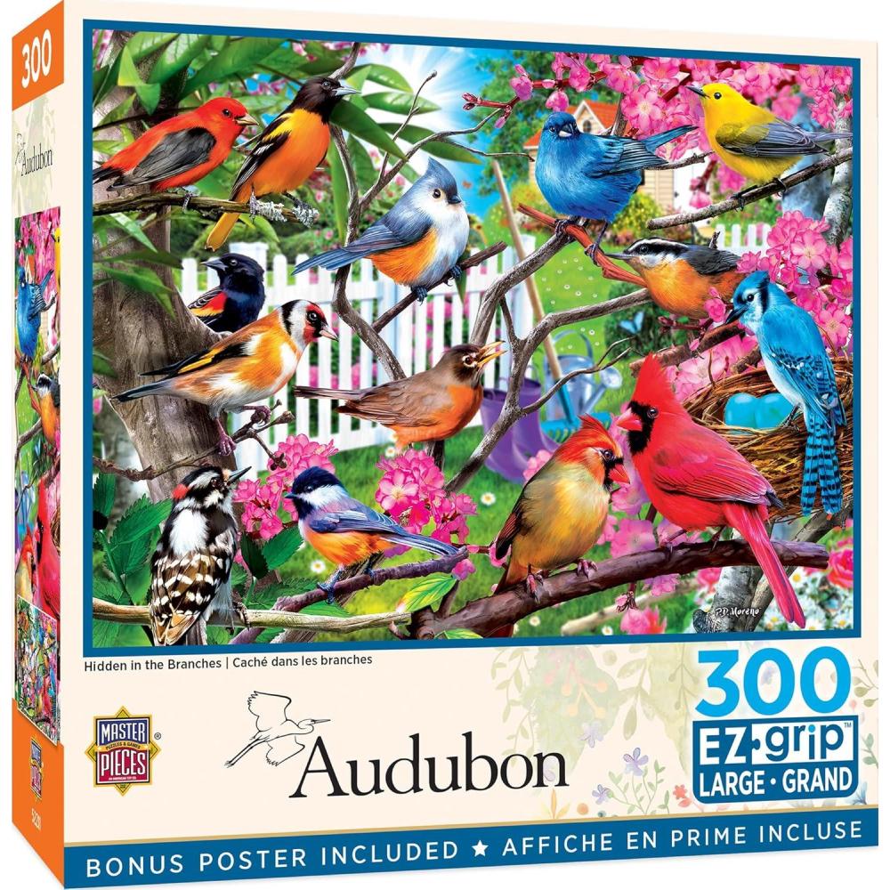 imageMasterPieces 300 Piece EZ Grip Jigsaw Puzzle  Feathered Reflections  18x24Hidden in the Branches