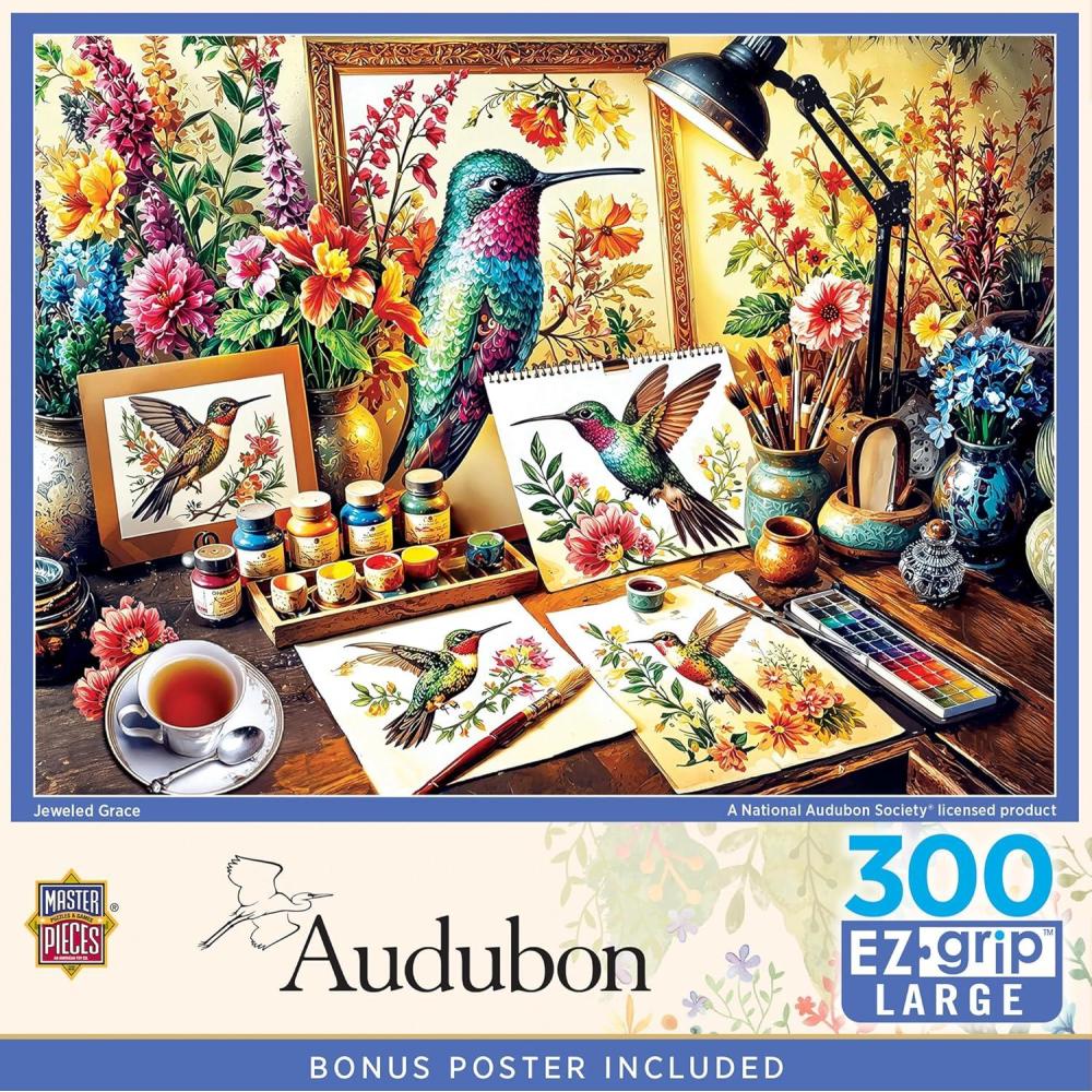 imageMasterPieces 300 Piece EZ Grip Jigsaw Puzzle  Feathered Reflections  18x24Jeweled Grace
