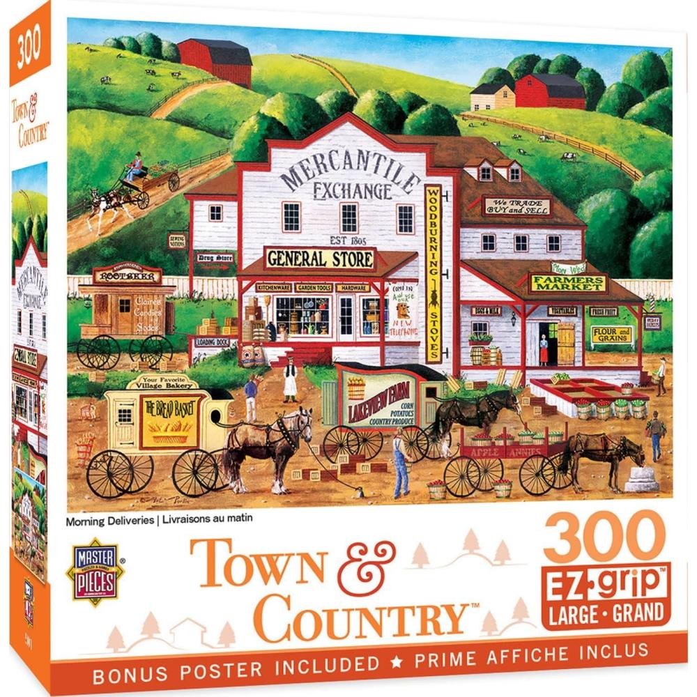 imageMasterPieces 300 Piece EZ Grip Jigsaw Puzzle Jolly Time Circus 18x24Morning Deliveries
