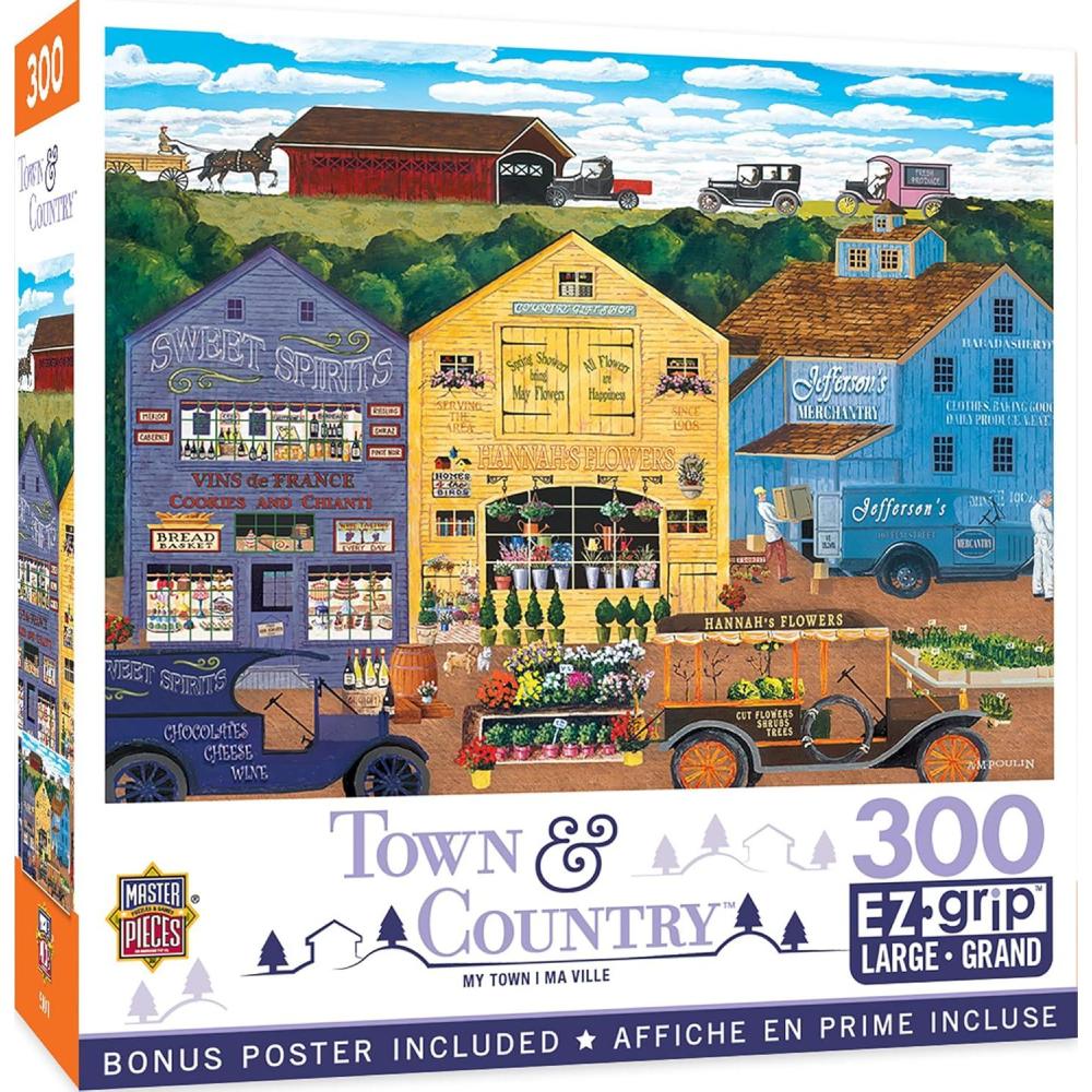 imageMasterPieces 300 Piece EZ Grip Jigsaw Puzzle Jolly Time Circus 18x24My Town