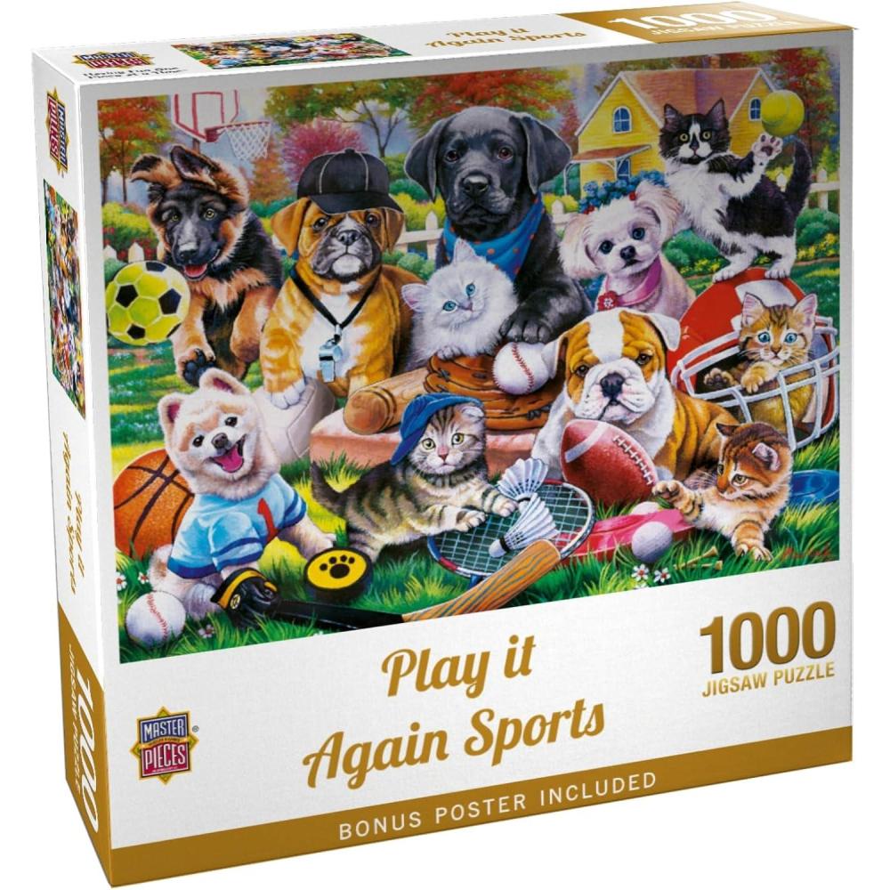 imageMasterPieces 300 Piece EZ Grip Jigsaw Puzzle Play it Again Sports 18x241000 Piece