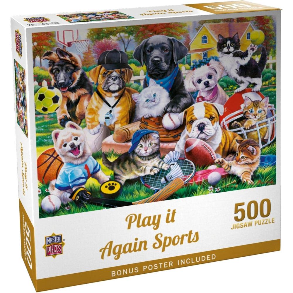 imageMasterPieces 300 Piece EZ Grip Jigsaw Puzzle Play it Again Sports 18x24500 Piece