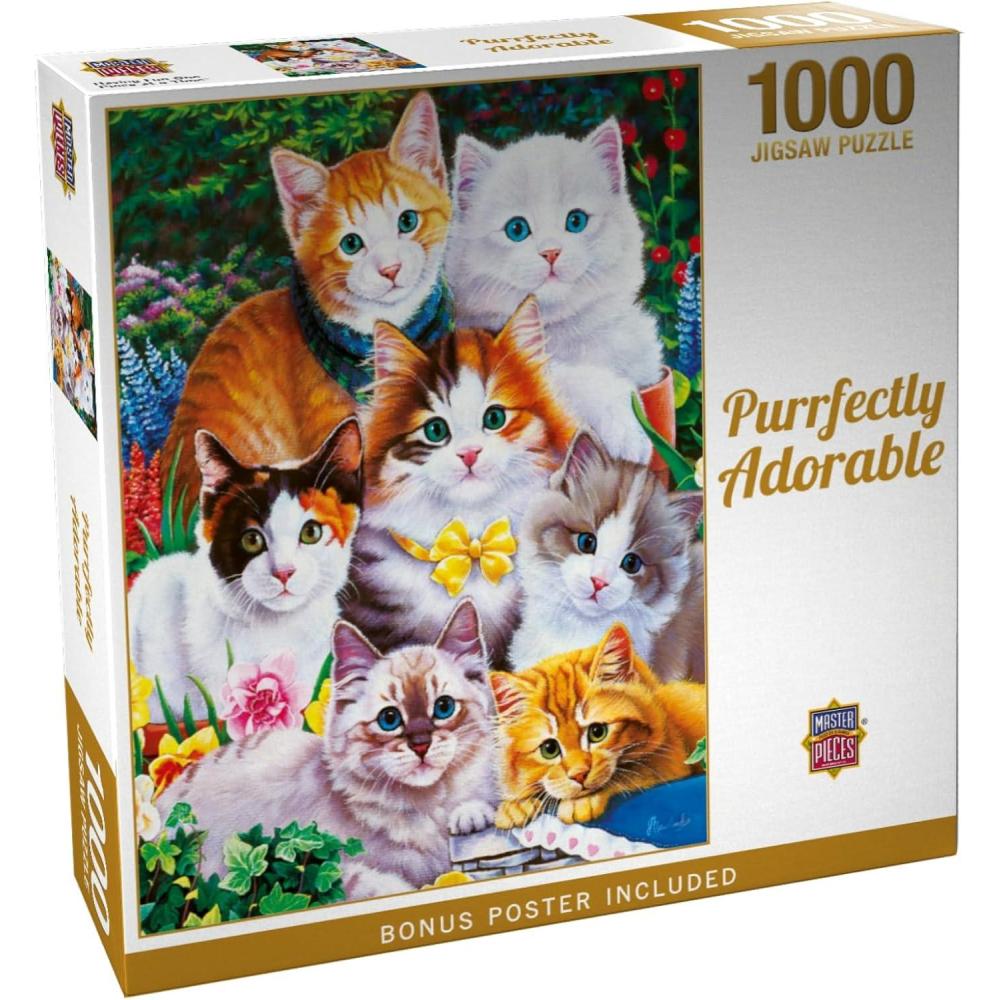 imageMasterPieces 300 Piece EZ Grip Jigsaw Puzzle Purrfectly Adorable 18x241000 Piece