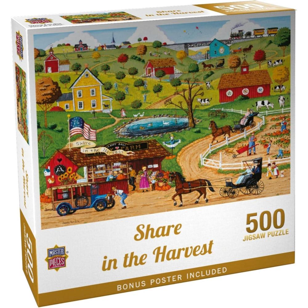 imageMasterPieces 300 Piece EZ Grip Jigsaw Puzzle Share in The Harvest 18x24500 Piece