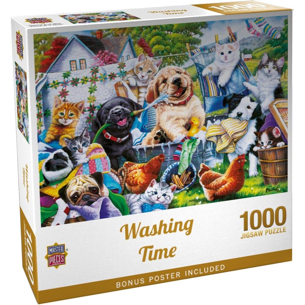 imageMasterPieces 300 Piece EZ Grip Jigsaw Puzzle Washing Time 18x241000 Piece