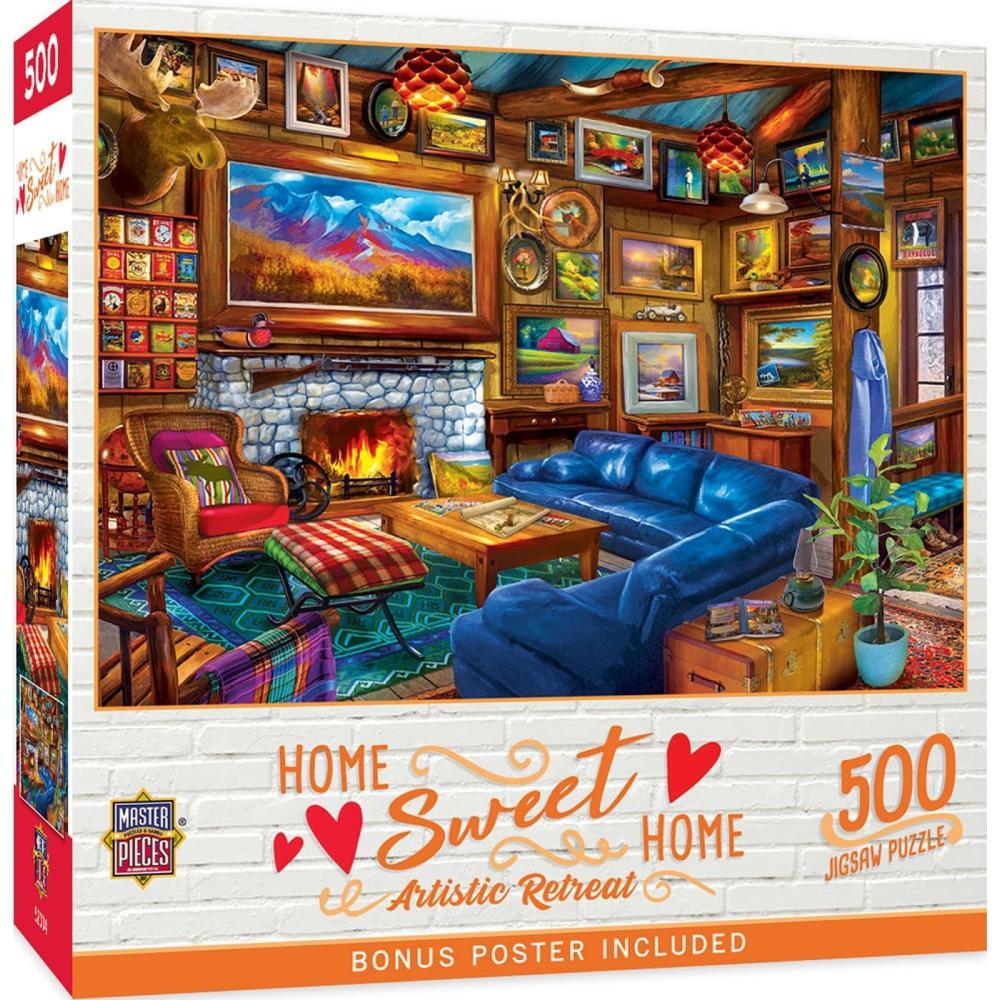 imageMasterPieces 550 Piece Jigsaw Puzzle for Adults Family Or Youth Pets Play Room 18x24Artistic Retreat