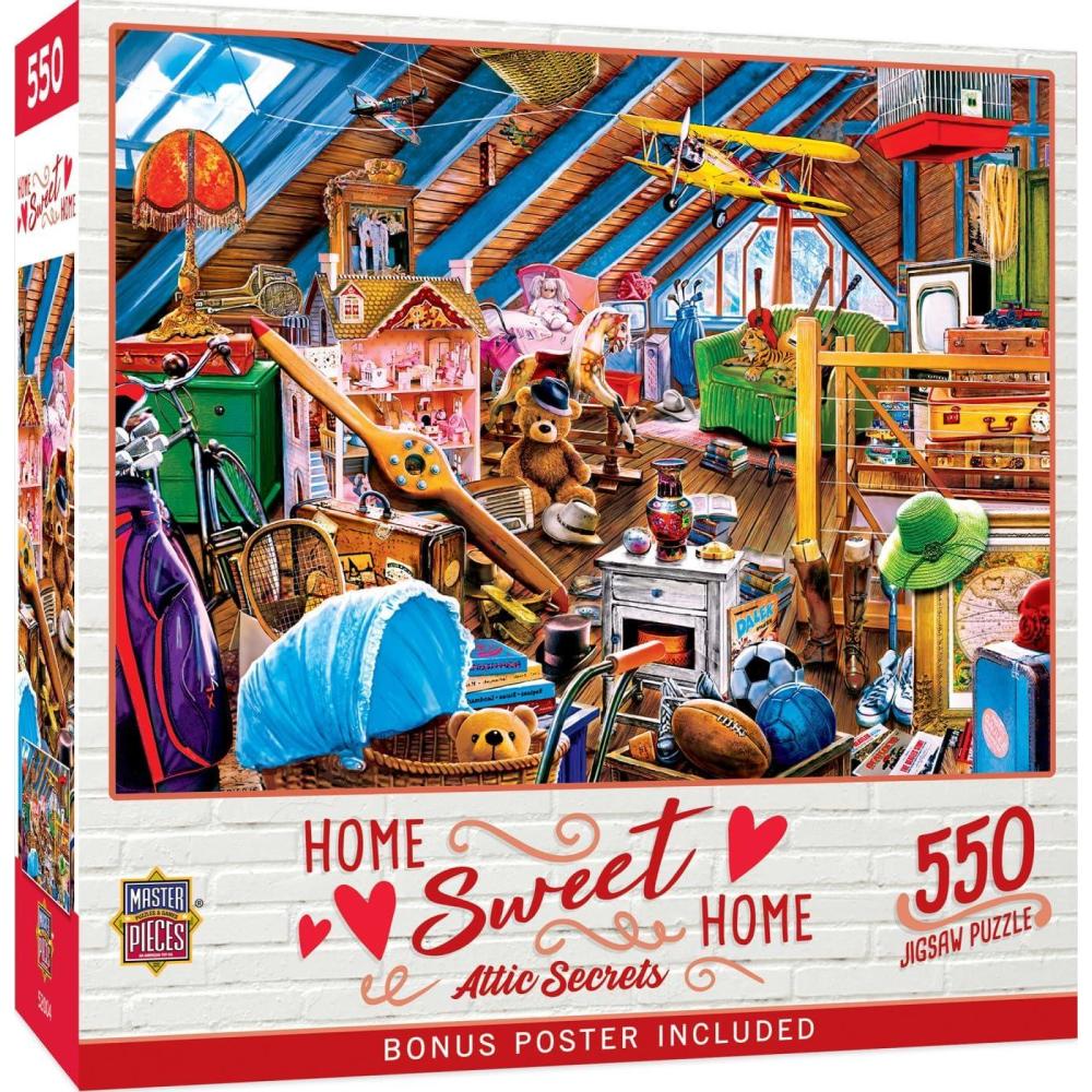 imageMasterPieces 550 Piece Jigsaw Puzzle for Adults Family Or Youth Pets Play Room 18x24Attic Secrets