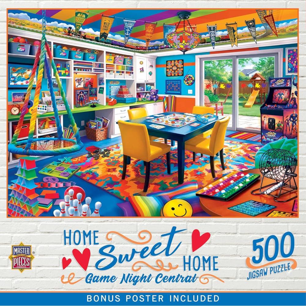 imageMasterPieces 550 Piece Jigsaw Puzzle for Adults Family Or Youth Pets Play Room 18x24Game Night Central
