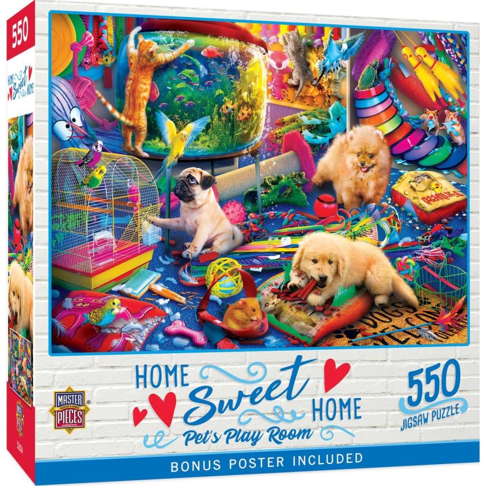 imageMasterPieces 550 Piece Jigsaw Puzzle for Adults Family Or Youth Pets Play Room 18x24Pets Play Room