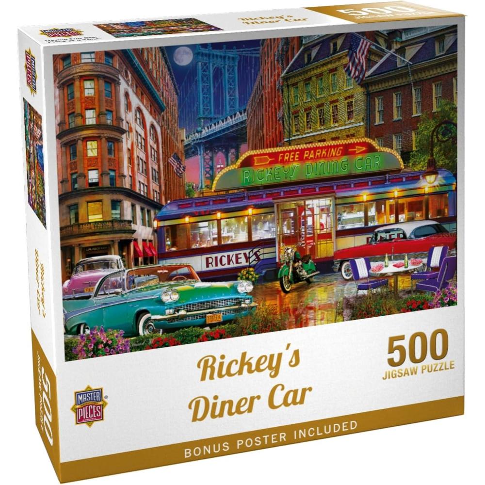imageMasterPieces 550 Piece Jigsaw Puzzle for Adults Family Or Youth Rickeys Diner Car 18x24500 Piece