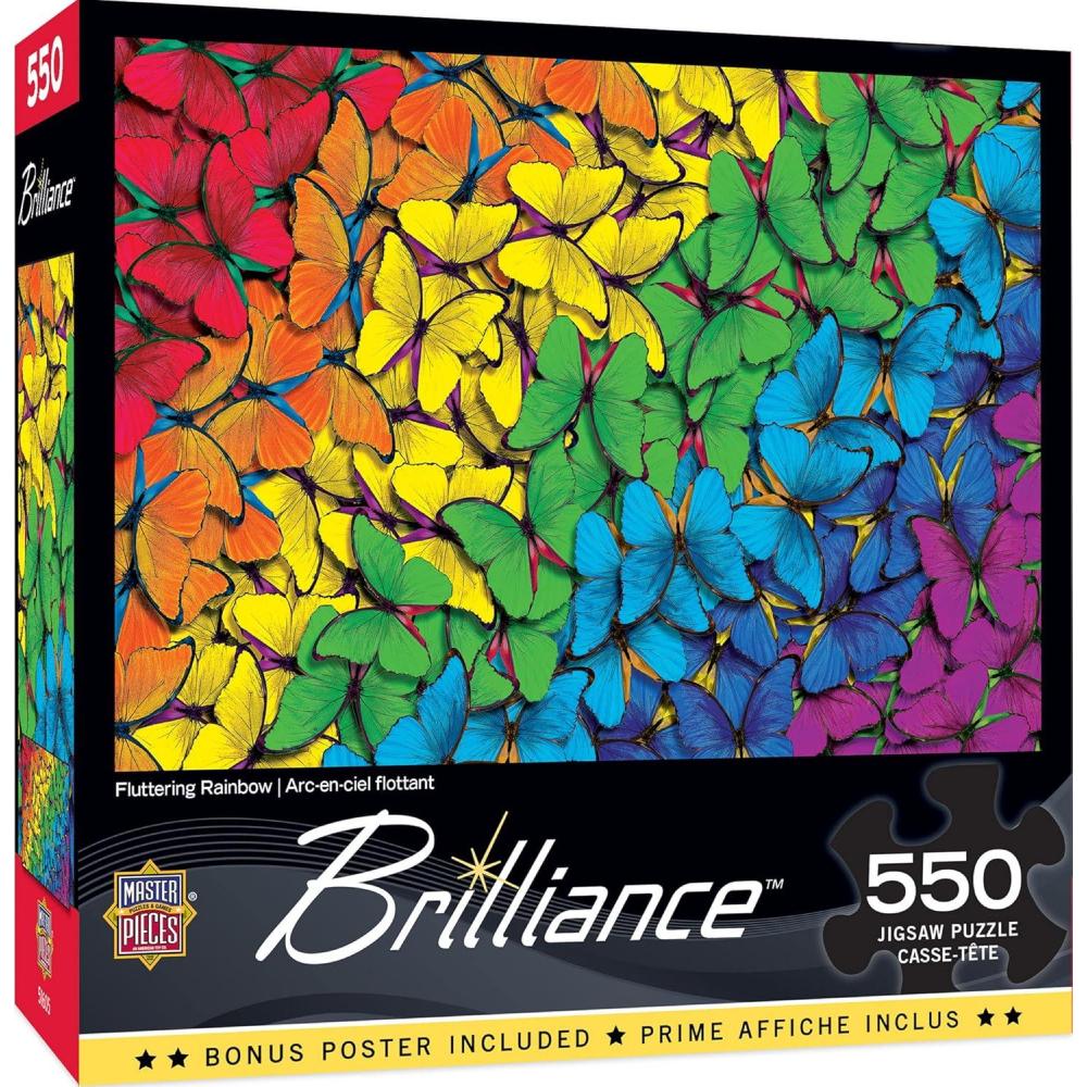 imageMasterPieces 550 Piece Jigsaw Puzzle for Adults and Family Fall Frenzy 18x24Fluttering Rainbow