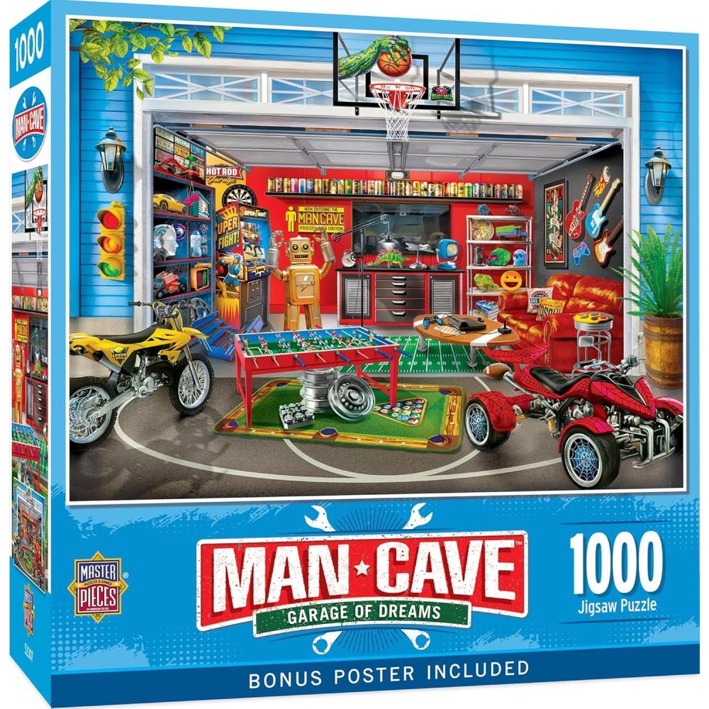 imageMasterPieces Man Cave  The Hideout 1000pc PuzzleGarage of Dreams