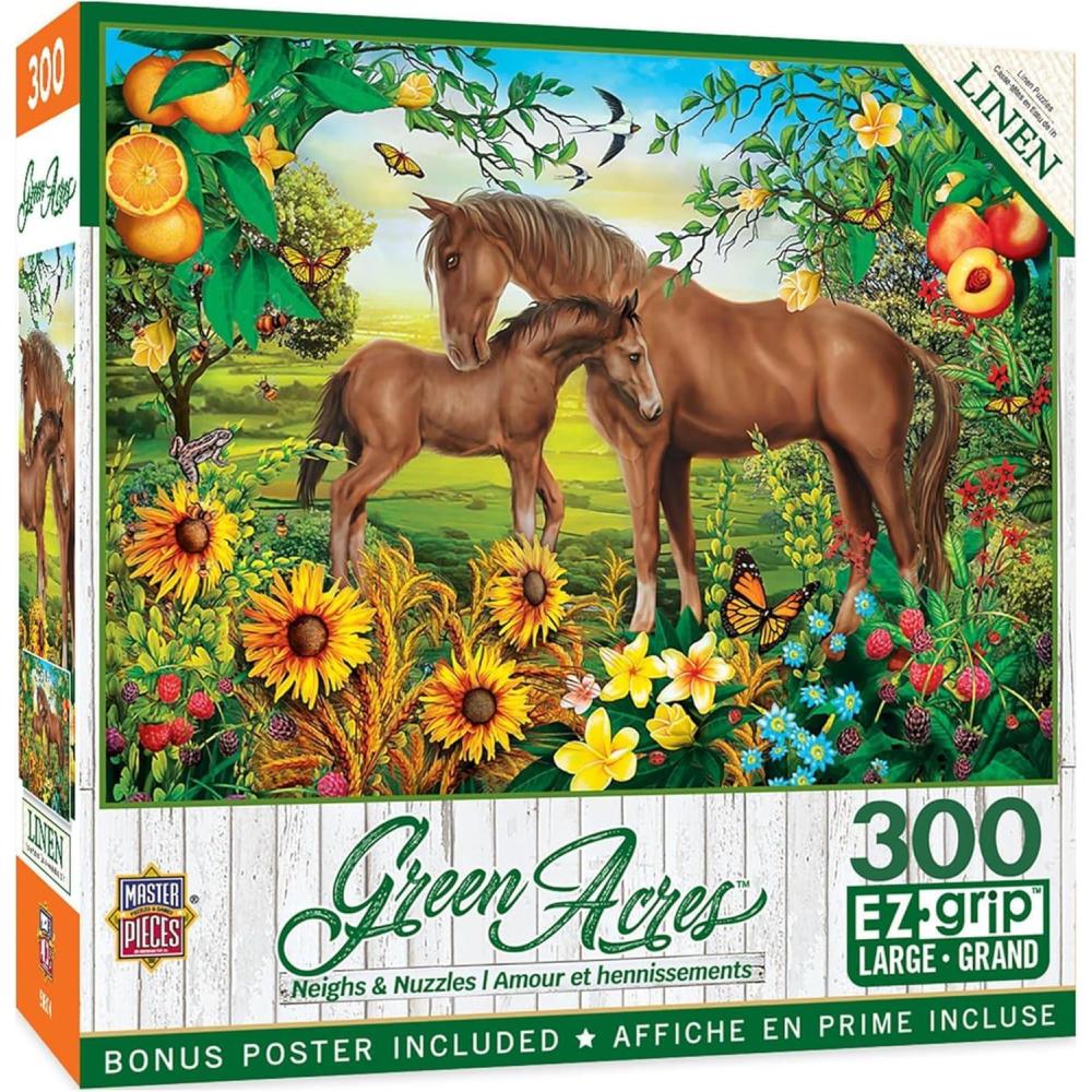imageMasterpieces 300 Piece EZ Grip Jigsaw Puzzle  Neighs amp Nuzzles  18x24300 Piece