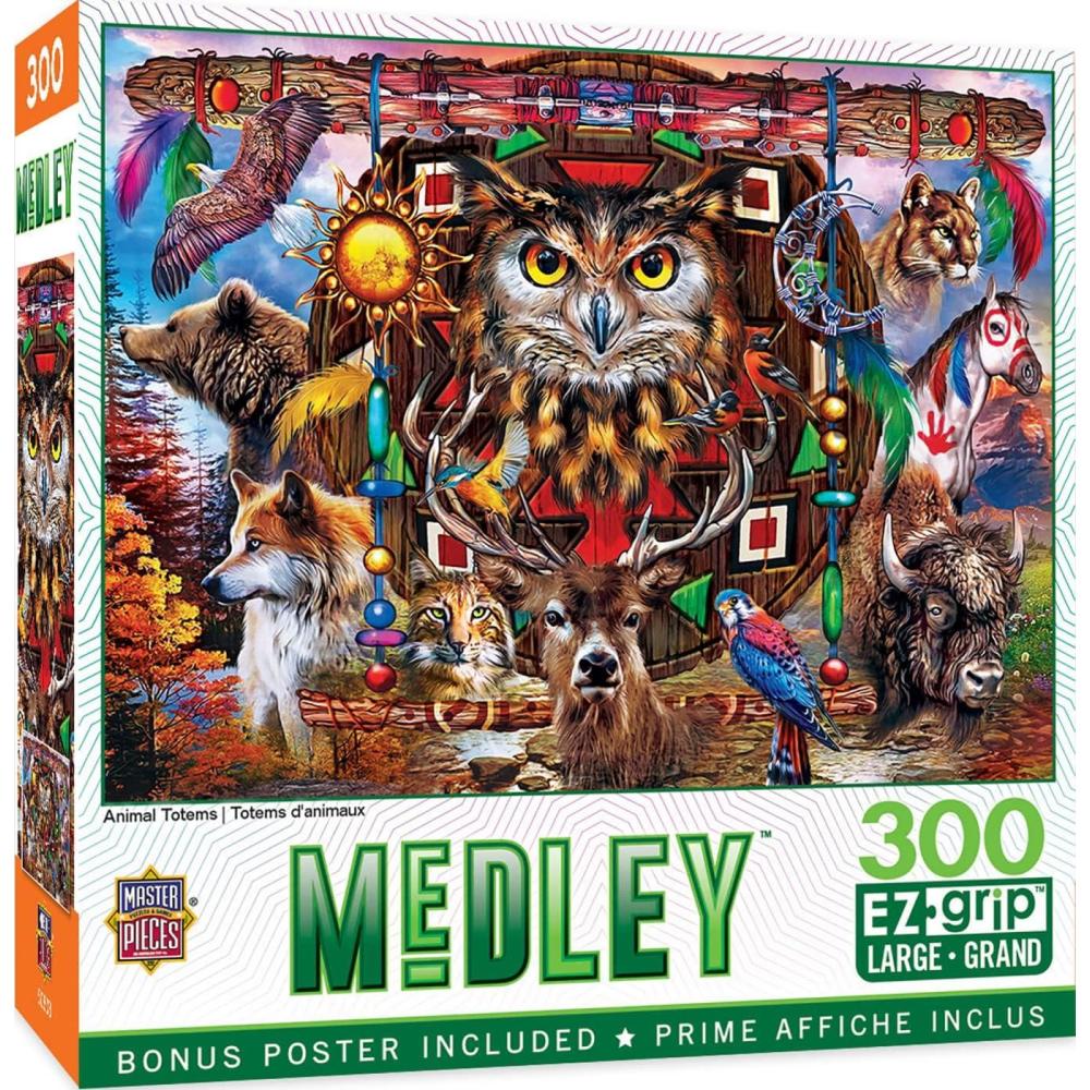 imageMasterpieces 300 Piece EZ Grip Jigsaw Puzzle The Big Apple 18x24Animal Totems