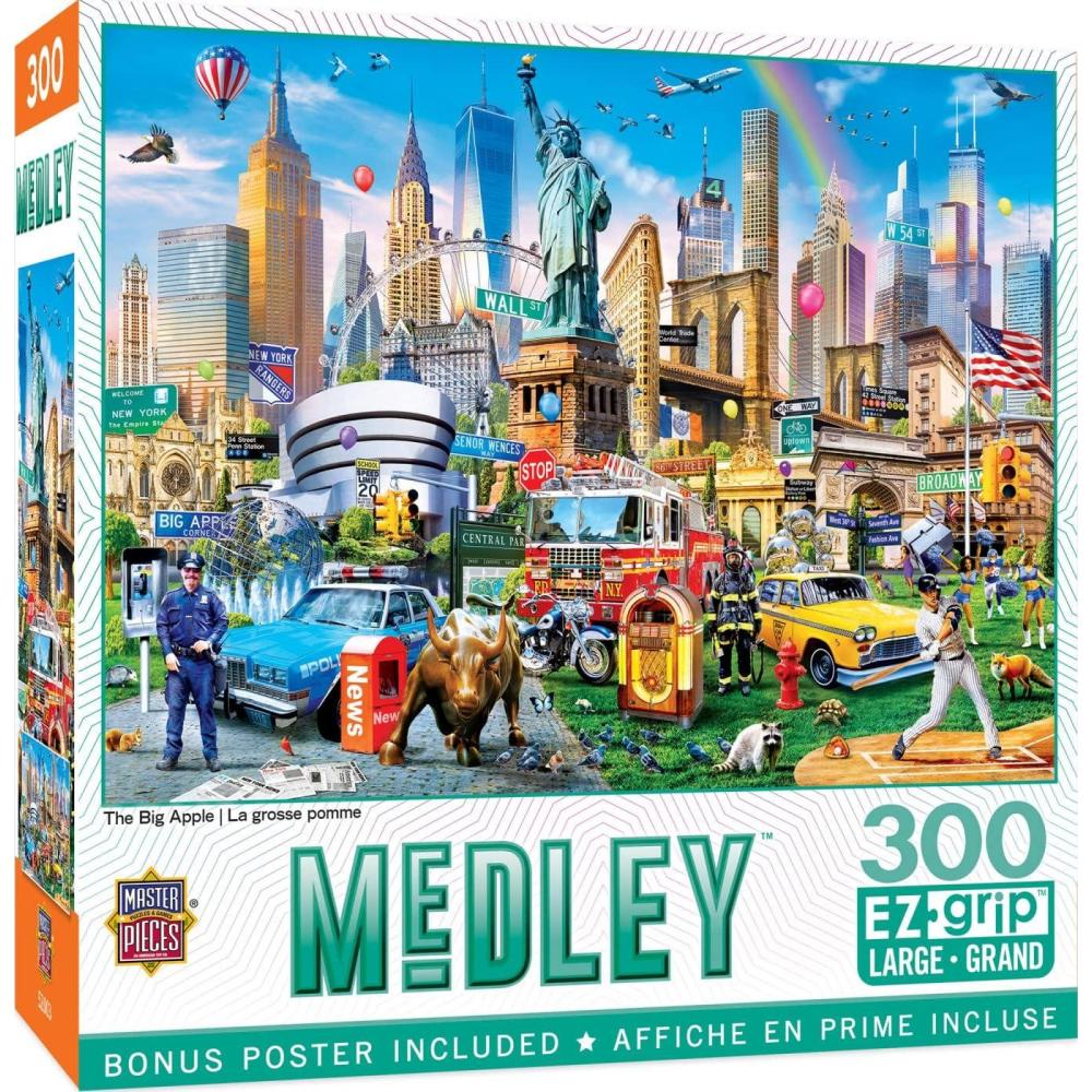imageMasterpieces 300 Piece EZ Grip Jigsaw Puzzle The Big Apple 18x24The Big Apple