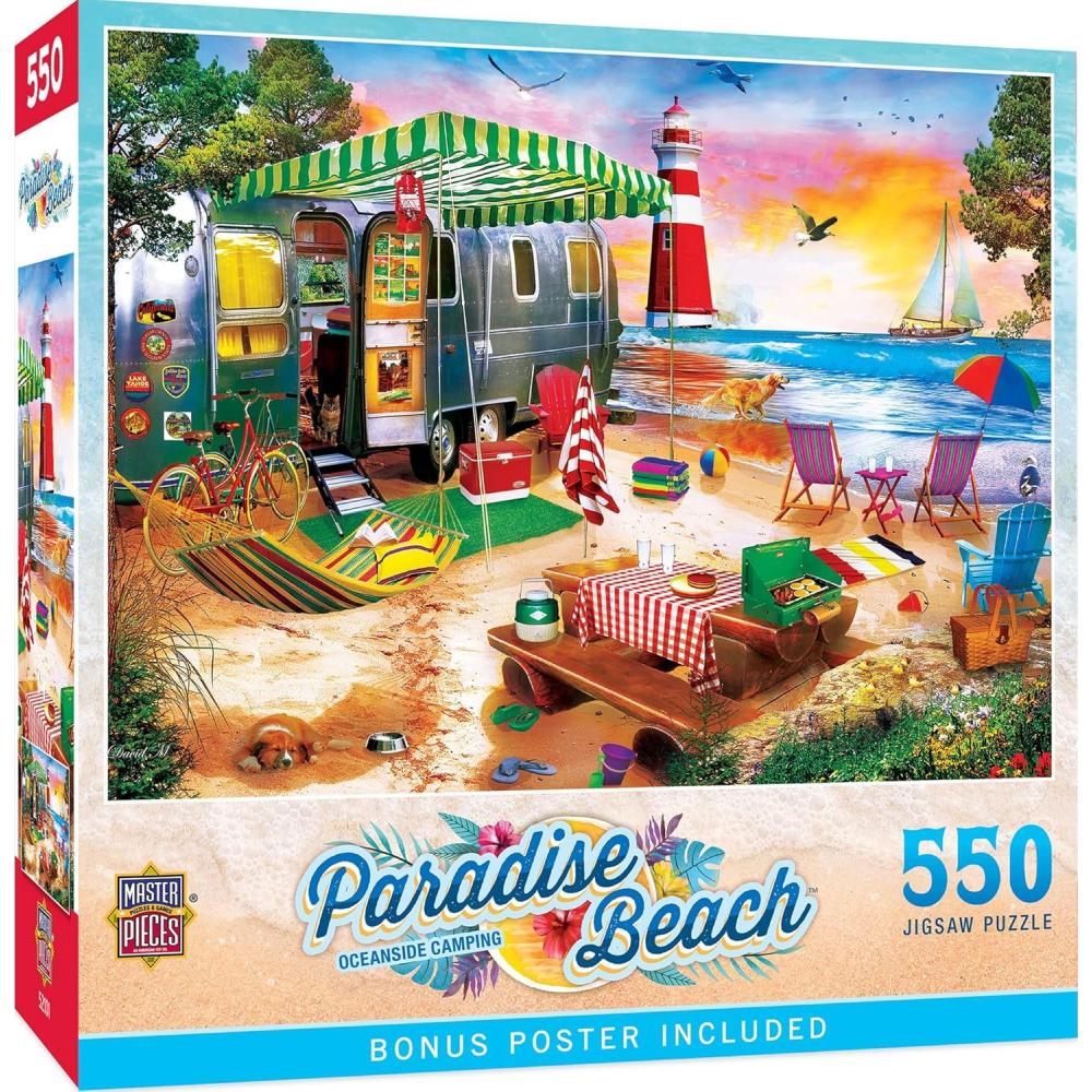 imageMasterpieces 550 Piece Jigsaw Puzzle For Adults and Family Hawaiian Life 18x24Oceanside Camping