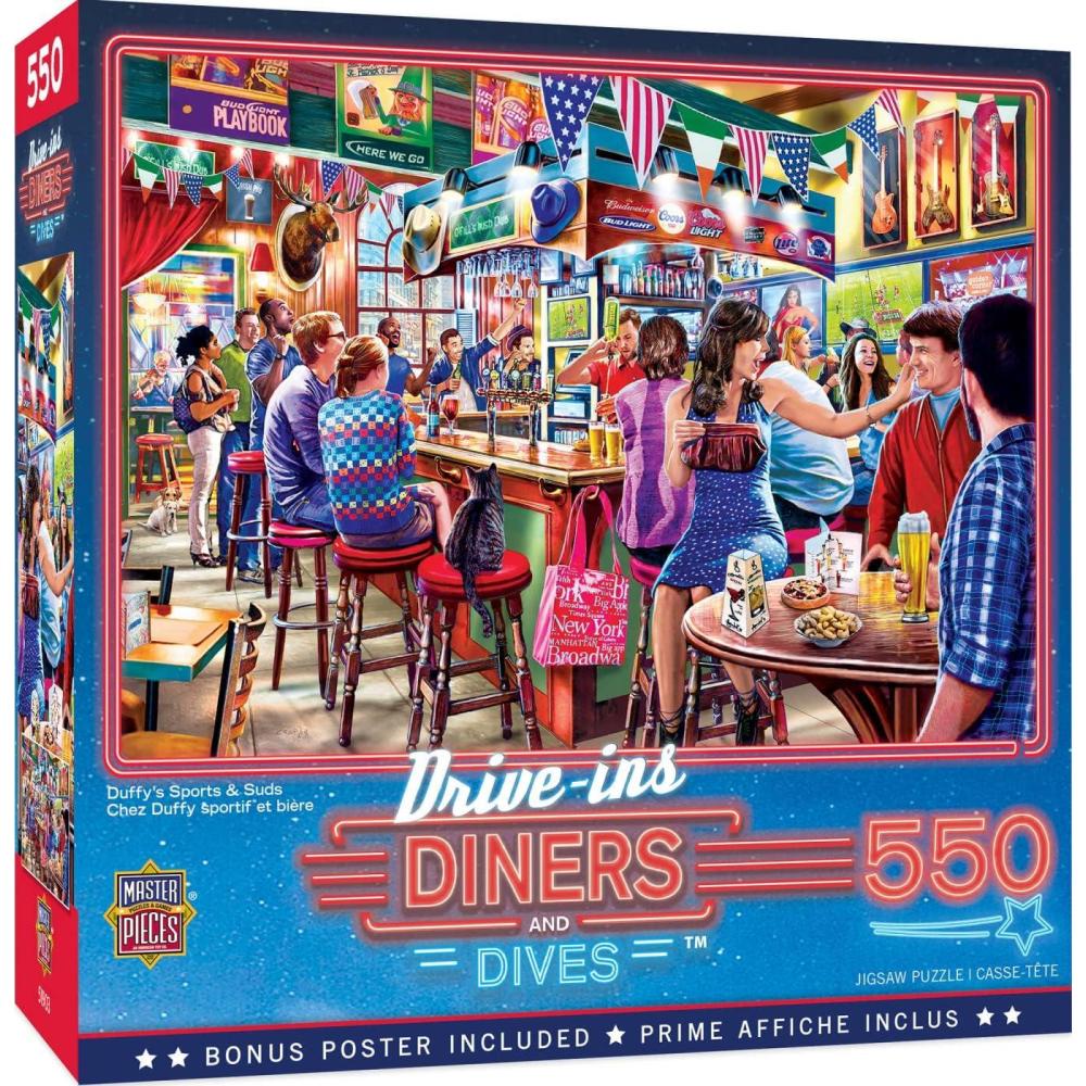 imageMasterpieces 550 Piece Jigsaw Puzzle for Adults and Family  Duffys Sports amp Suds  18x24Duffys Sports  Suds