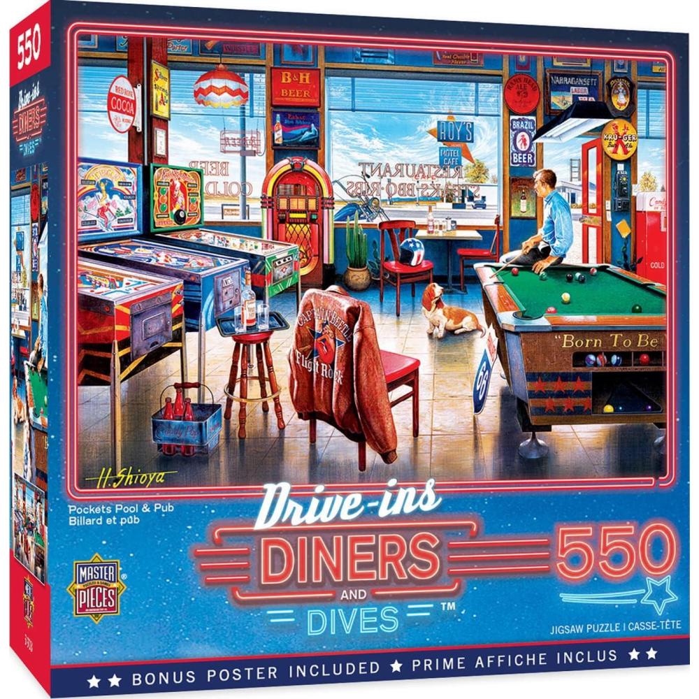 imageMasterpieces 550 Piece Jigsaw Puzzle for Adults and Family Duffys Sports amp Suds 18x24Pockets Pool Pub