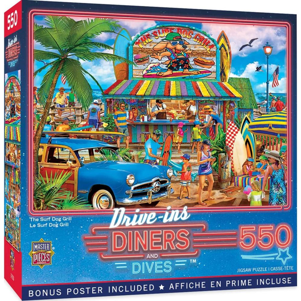imageMasterpieces 550 Piece Jigsaw Puzzle for Adults and Family Duffys Sports amp Suds 18x24The Surf Dog Grill