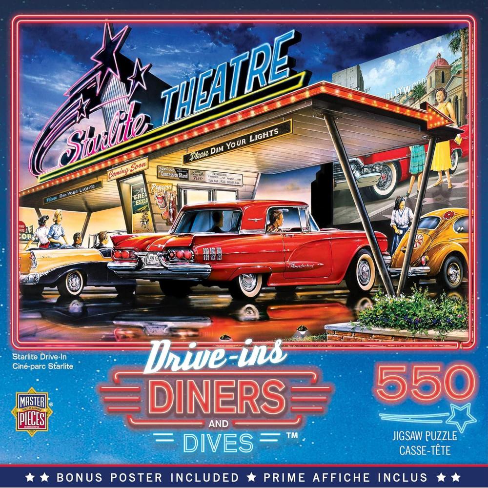 imageMasterpieces 550 Piece Jigsaw Puzzle for Adults and Family Starlite Drivein 18x24550 Piece