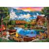 MasterPieces 1000 Piece Jigsaw Puzzle for Adults, Family, Or Youth – Fishing with Pappy – 19.25″x26.75″(Sunset Canoe)