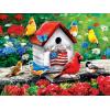 MasterPieces 300 Piece EZ Grip Jigsaw Puzzle – Feathered Reflections – 18″x24″(An American Birdhouse)