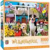 MasterPieces – 1000 Piece Jigsaw Puzzle, Birthday Party, Funny Animals, Activity for Adults, Family, Kids, Matte Finish, 19.25″ x 26.75″(Dog Country Resort)