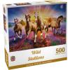 MasterPieces – 300 Piece Jigsaw Puzzle with Large EZ Grip Shapes, Glows in The Dark, Wild Stallions, Activity Fun for Adults, Seniors, Family, Kids, 18″ x 24(500 Piece)