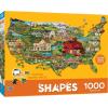 MasterPieces 1000 Piece Jigsaw Puzzle for Adults, Family, Or Youth – United States Shape – 34.65″x22.09″