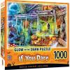 MasterPieces Halloween Glow in The Dark Jigsaw Puzzle – 1000 Piece Haunted House Trick-or-Treat Puzzle for Adults Teens & Families Spooky Holiday Game Large Puzzle Decor 19.25” x 26.75”(If You Dare)