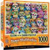 MasterPieces Halloween Glow in The Dark Jigsaw Puzzle – 1000 Piece Haunted House Trick-or-Treat Puzzle for Adults Teens & Families Spooky Holiday Game Large Puzzle Decor 19.25” x 26.75”(Sugar Skull Cookies)