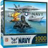 MasterPieces US Army Firepower 1000 Piece Jigsaw Puzzle – Jigsaw Puzzle with Vibrant Artwork and Durable Pieces – Fun Family Activity, Brain Challenge, and Educational Entertainment for Kids or Teens(Navy By Sea & Sky)