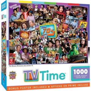 MasterPieces – 1000 Piece Jigsaw Puzzle, 70’s TV Shows Collage, Fun for Adults, Family, Kids, Non-Glare Finish, 19.25″ x 26.75″(70s Shows)