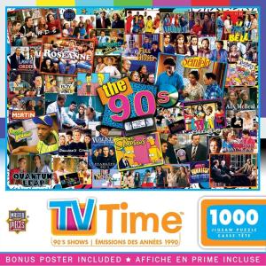 MasterPieces – 1000 Piece Jigsaw Puzzle, 90’s TV Shows Collage, Fun for Adults, Family, Kids, Non-Glare Finish, 19.25″ x 26.75″(1000 Piece)