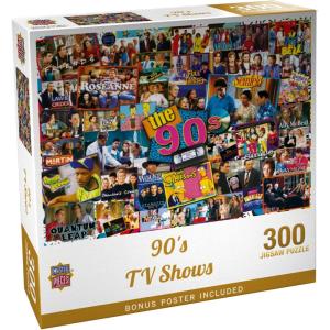MasterPieces – 1000 Piece Jigsaw Puzzle, 90’s TV Shows Collage, Fun for Adults, Family, Kids, Non-Glare Finish, 19.25″ x 26.75″(300 Piece)