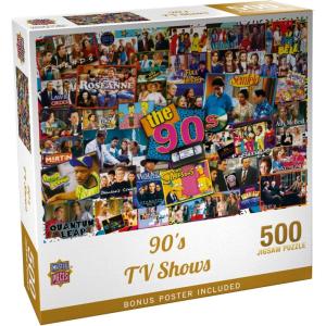 MasterPieces – 1000 Piece Jigsaw Puzzle, 90’s TV Shows Collage, Fun for Adults, Family, Kids, Non-Glare Finish, 19.25″ x 26.75″(500 Piece)