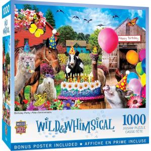 MasterPieces – 1000 Piece Jigsaw Puzzle, Birthday Party, Funny Animals, Activity for Adults, Family, Kids, Matte Finish, 19.25″ x 26.75″(Birthday Party)