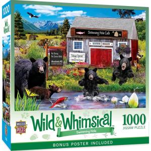 MasterPieces – 1000 Piece Jigsaw Puzzle, Birthday Party, Funny Animals, Activity for Adults, Family, Kids, Matte Finish, 19.25″ x 26.75″(Swimming Hole)