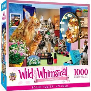 MasterPieces – 1000 Piece Jigsaw Puzzle, Birthday Party, Funny Animals, Activity for Adults, Family, Kids, Matte Finish, 19.25″ x 26.75″(The Powder Room)