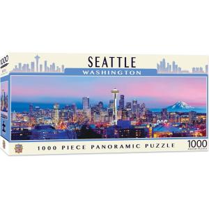 MasterPieces – 1000 Piece Jigsaw Puzzle, Boston Skyline Panoramic, Fun for Adults, Family, Kids 13″x39(Seattle)