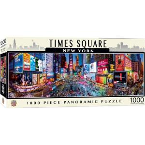 MasterPieces – 1000 Piece Jigsaw Puzzle, Boston Skyline Panoramic, Fun for Adults, Family, Kids 13″x39(Times Square)