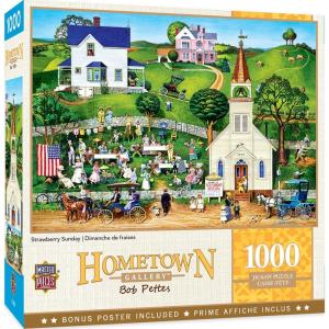 MasterPieces – 1000 Piece Jigsaw Puzzle, Changing Times, Fun for Adults, Family, Kids, 19.25″ x 26.75″(Strawberry Sunday)