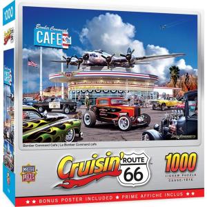 MasterPieces – 1000 Piece Jigsaw Puzzle, Drive Through on Route 66, Fun for Adults, Family, Kids, 19.25″ x 26.75″(Bomber Command Café)
