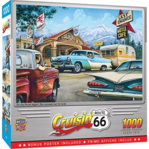 MasterPieces – 1000 Piece Jigsaw Puzzle, Drive Through on Route 66, Fun for Adults, Family, Kids, 19.25″ x 26.75″(On the Road Again)