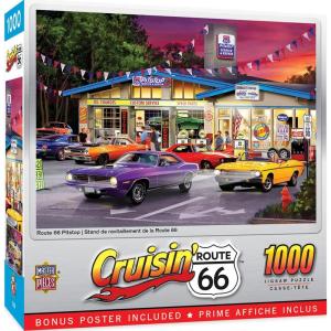 MasterPieces – 1000 Piece Jigsaw Puzzle, Drive Through on Route 66, Fun for Adults, Family, Kids, 19.25″ x 26.75″(Route 66 Pitstop)